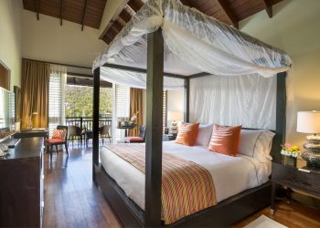 Bedroom in Deluxe Villa at Marigot Bay